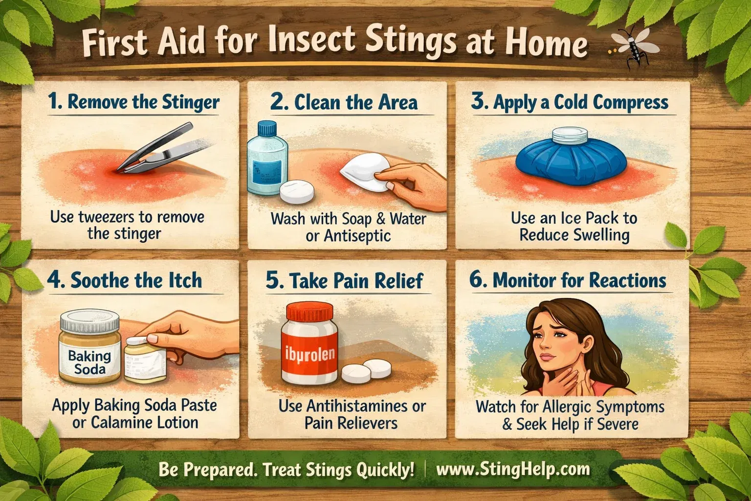 first aid steps for best remedies for stings of insects at home